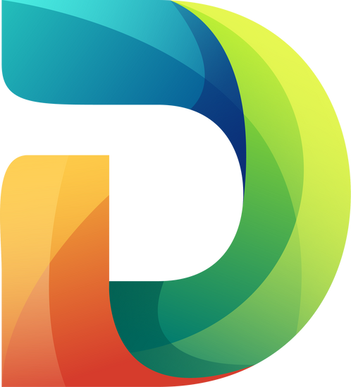 d letter colorful gradient logo